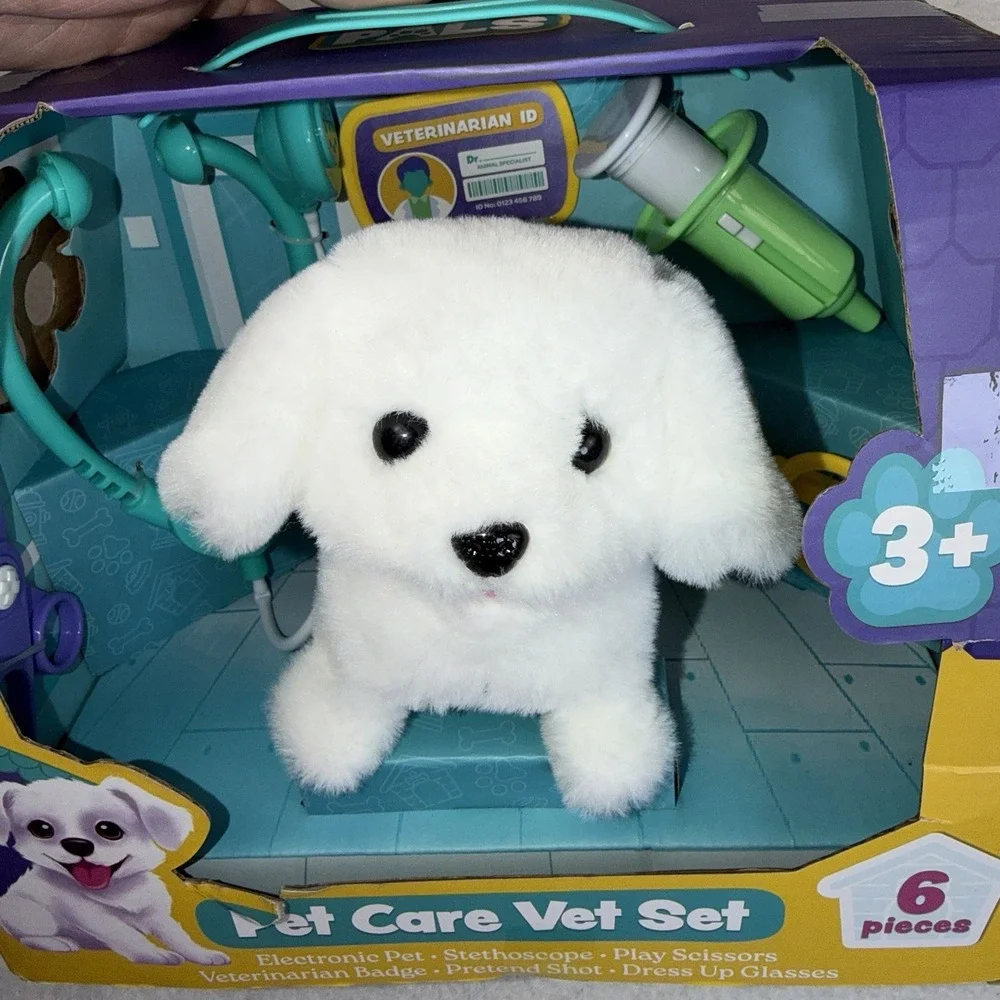 Pet Pals Pet Care Vet Set Electronic Walking Talking Puppy 6 Pc Pretend Play New